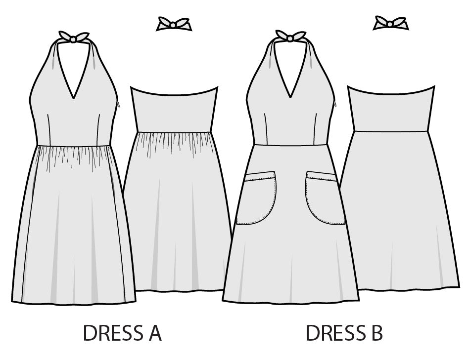 Rose City Halter Dress Sewing Pattern (PDF) – Sew House Seven