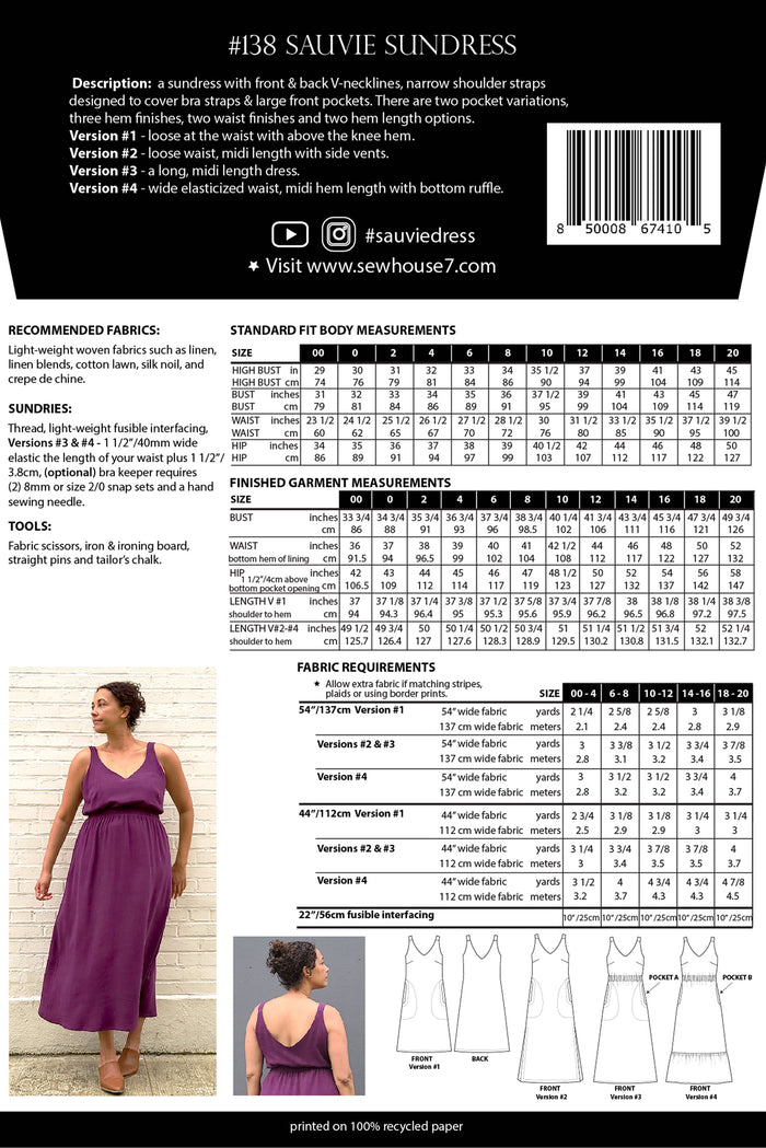 Sauvie Sundress Sewing Pattern (Printed) – Sew House Seven