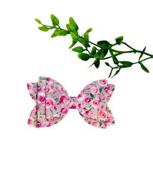 Pink Floral Bow - Triple S Bows