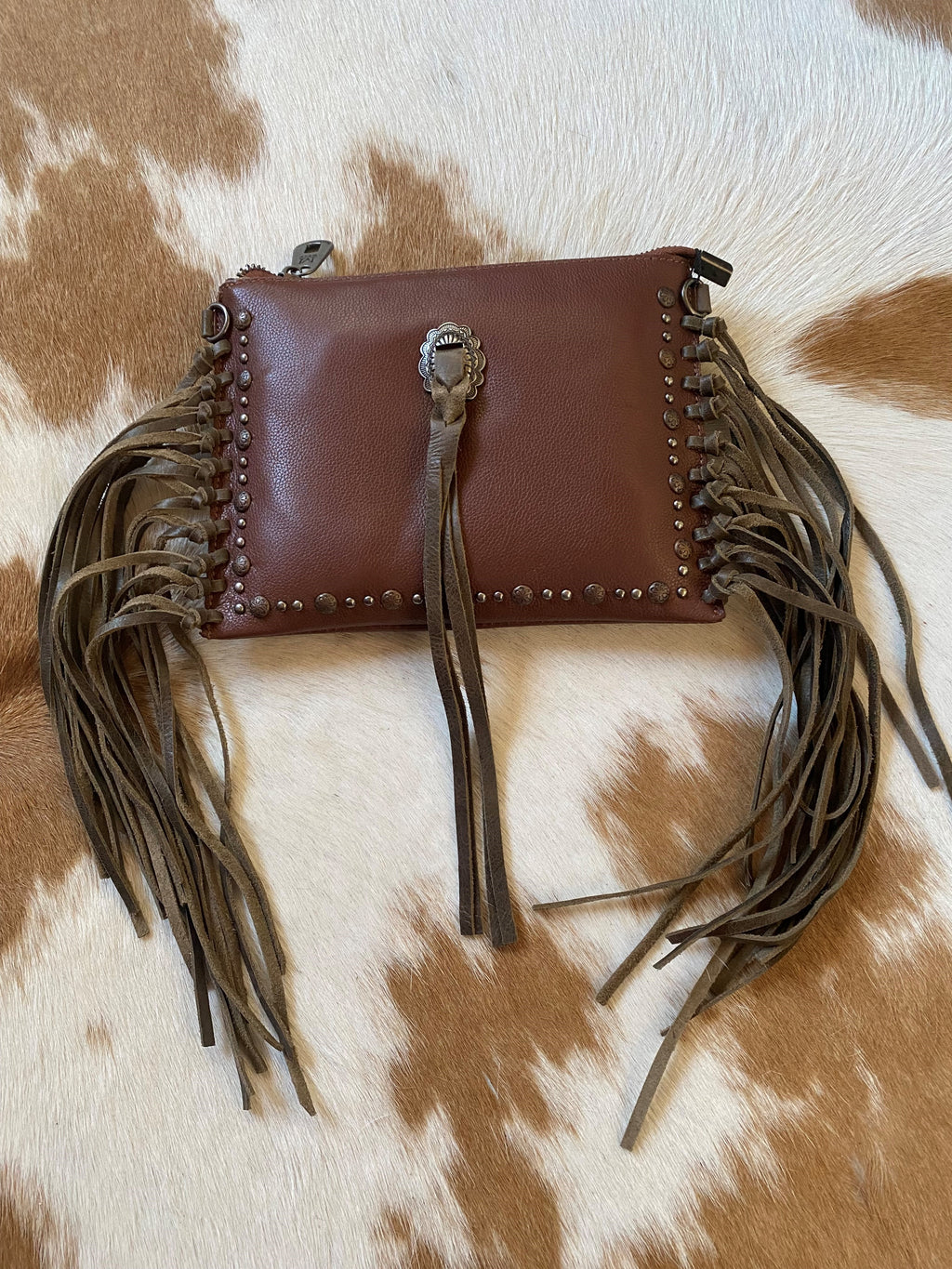 Cowhide Fringe Custom LV / Monotanna West Purse