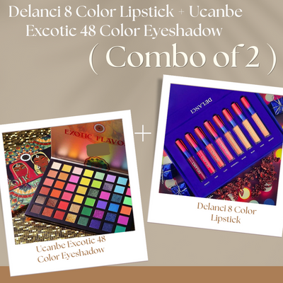 Combo of 2) De'lanci La Catrina 54 Colors + De'lanci Lipstick Palette