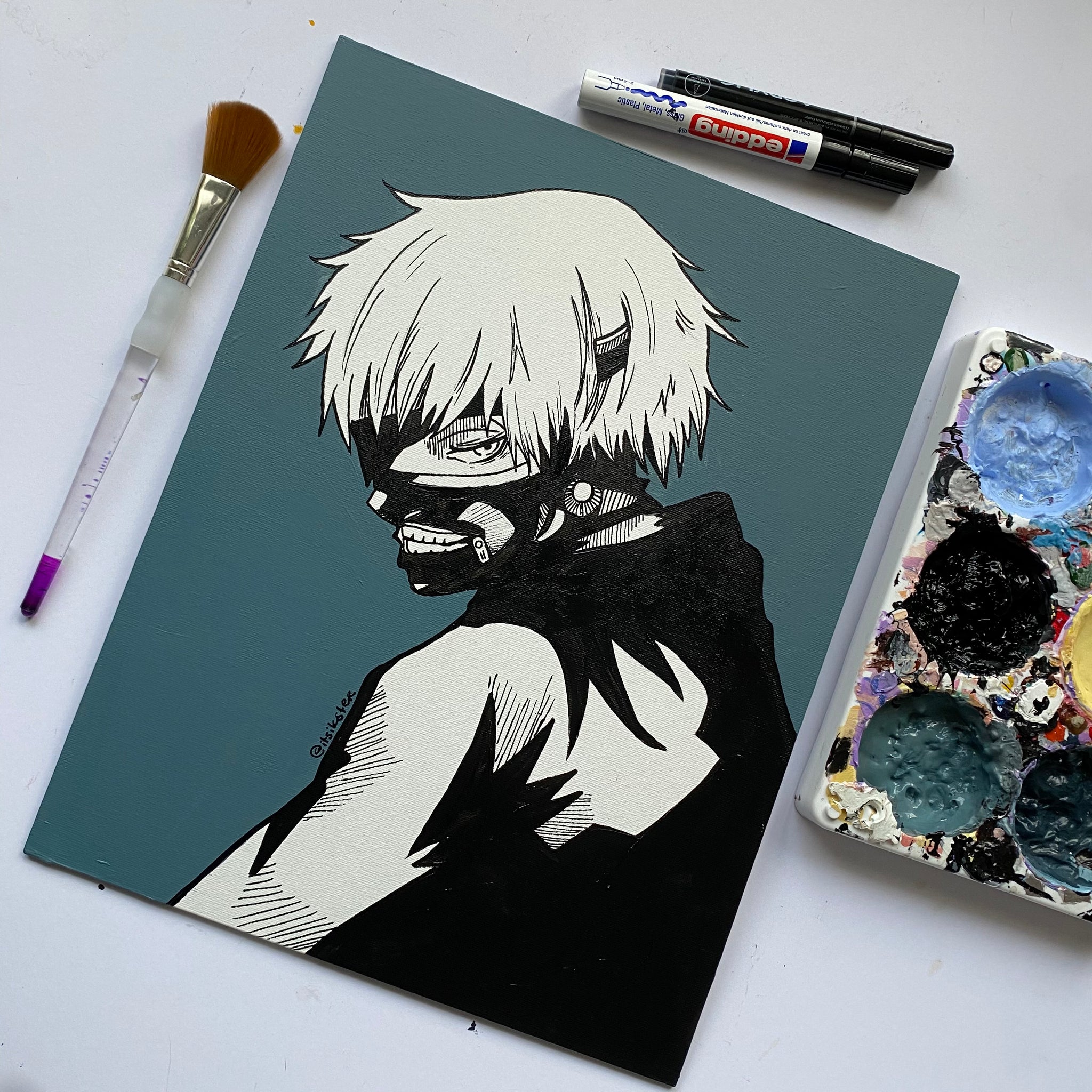 Kaneki Acrylic On Canvas Itsikster