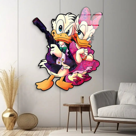 Free-form image of Donald and Daisy as partners in crime by ARTMIND