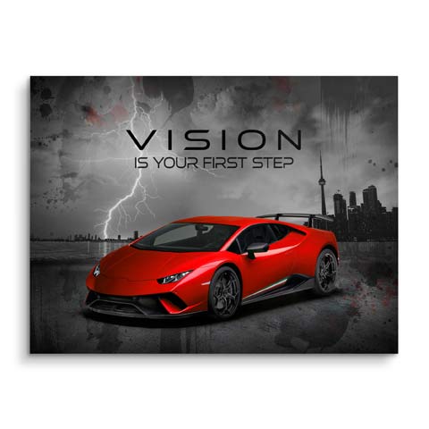 Tableau de motivation avec Lamborghini rouge by ARTMIND
