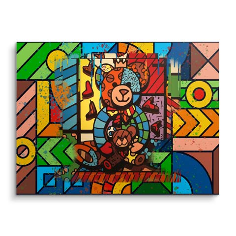 Tableau mural avec ours en peluche coloré by ARTMIND