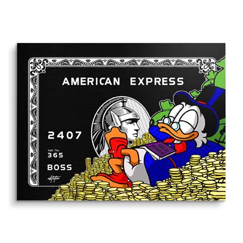 Wandbild mit Dagobert uaf einer American Express Card by ARTMIND