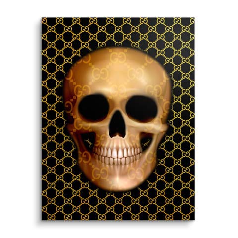 Wandbild goldener Totenkopf by ARTMIND