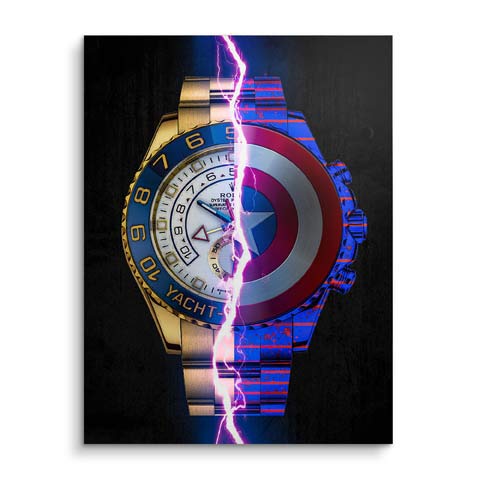 Tableau mural Avengers Capitaine américain Rolex by ARTMIND