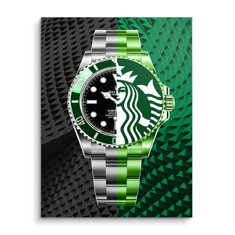 Tableau mural avec Starbucks Rolex by ARTMIND