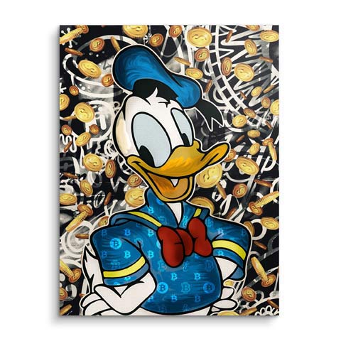 Mural with Donald as a Bitcoin investor by ARTMIND