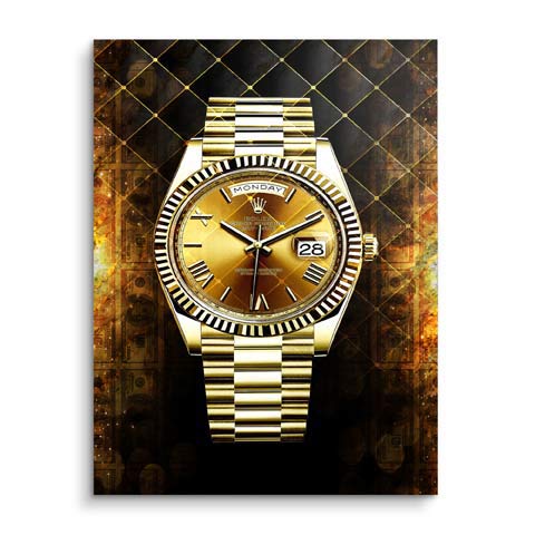 Work of art with a gold Rolex