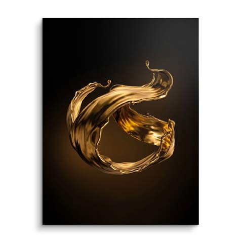Wandbild mit goldene Splash Kreis von ARTMIND