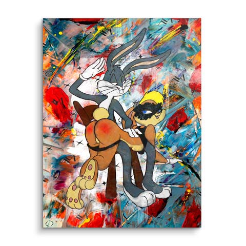 Tableau mural avec Bugs et Lola Bunny by ARTMIND