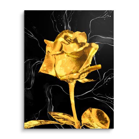 Wandbild mit goldener Rose by ARTMIND