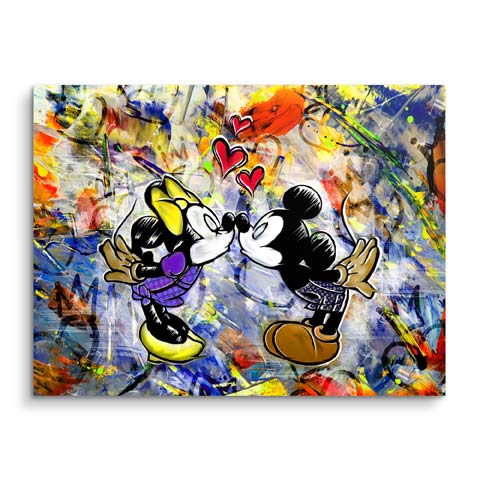 Tableau mural Minnie et Mickey Mouse s'embrassant by ARTMIND