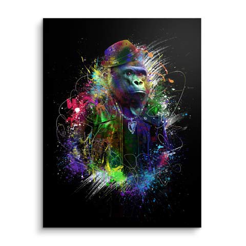 Wandbild mit farbenfrohen Affen by ARTMIND