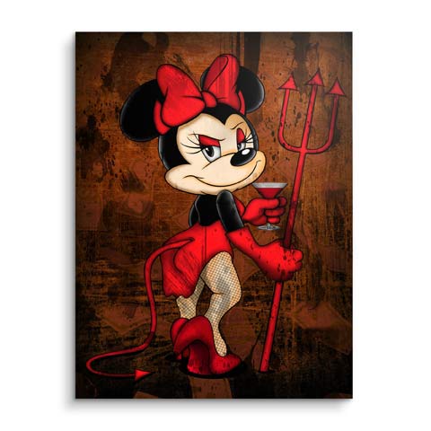 Wandbild Minnie Maus als Teufel