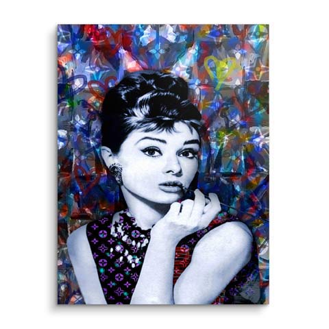 Tableau mural Portrait avec Audrey Hepburn by ARTMIND