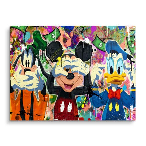 Wandbild mit Micky, Donald und Goofy von ARTMIND