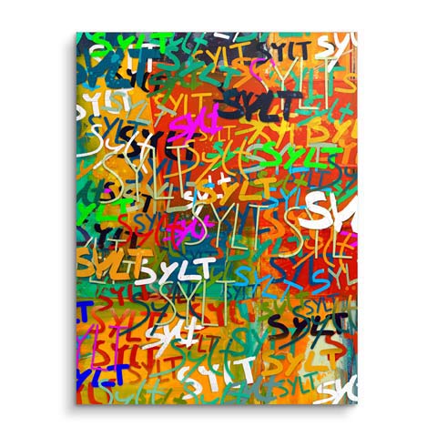 Kunstwerk mit kreativen Sylt Schriftzügen von ARTMIND
