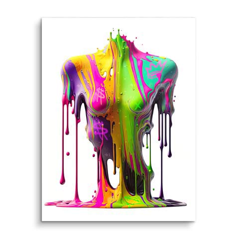 Kunstwerk einer farbenfrohen Frauensilhouette von ARTMIND
