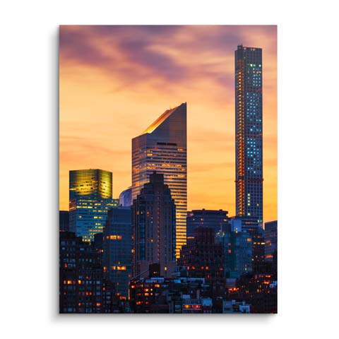 Wandbild Fotographie von Manhattan bei Sonnenuntergang von ARTMIND