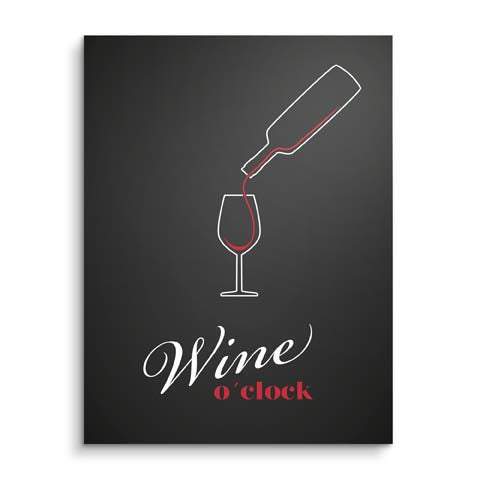 Wandbild Wine o clock line Art von ARTMIND