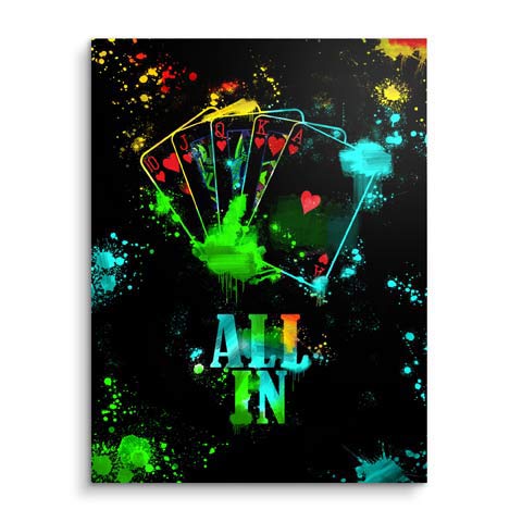 Wall mural All in colorful splash style with poker cards from ARTMIND