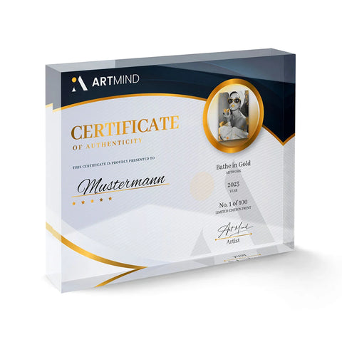 Bathe in gold - Limited Edition Certificate of Authenticity from ArtMind