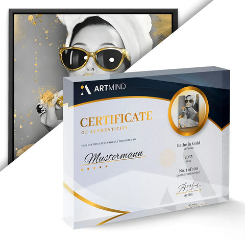 Bathe in gold - Edition artwork with certificate of authenticity from ArtMind