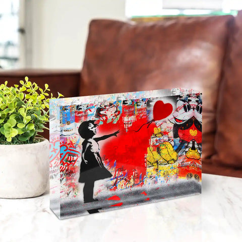 Bloc acrylique - Banksy Pop Art Love