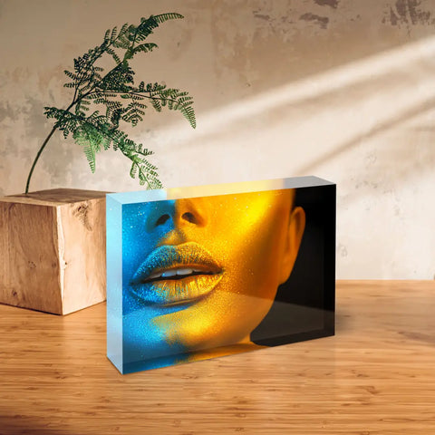 Acrylic block - Golden Face