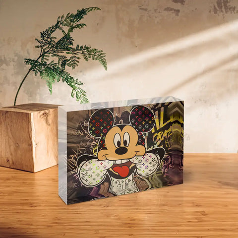 Acrylic block - Mickey makes fun