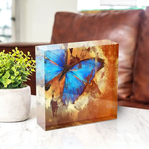 Acrylic block - butterfly