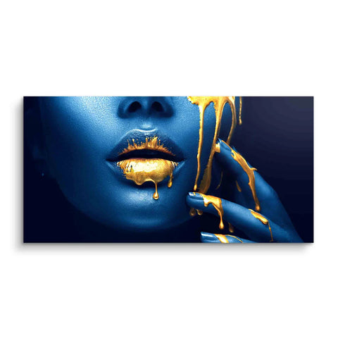 Wandbild - Goldene Lippen