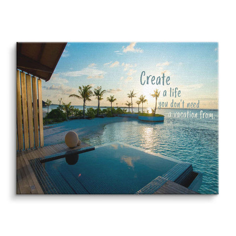 Tableau mural avec piscine et vue sur la mer chez ARTMIND