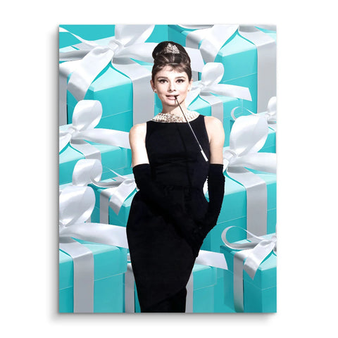 Wandbild - Audrey Hepburn with Tiffany