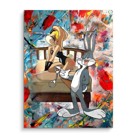 Tableau mural avec Lola et Bugs Bunny dans la chambre by ARTMIND