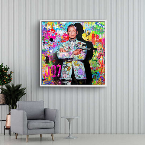 Wandbild im Pop Art Styl mit James Bond von ARTMIND