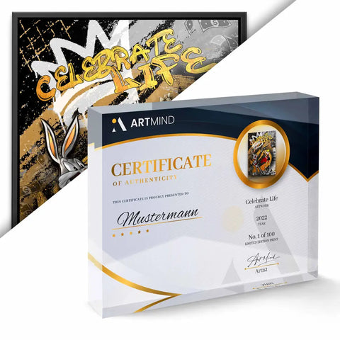Celebrate Life Limited Edition artwork with certificate of authenticity from ArtMind