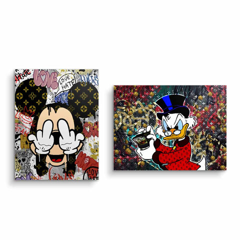 Tableau mural Bundle avec Mickey et Donald de ARTMIND