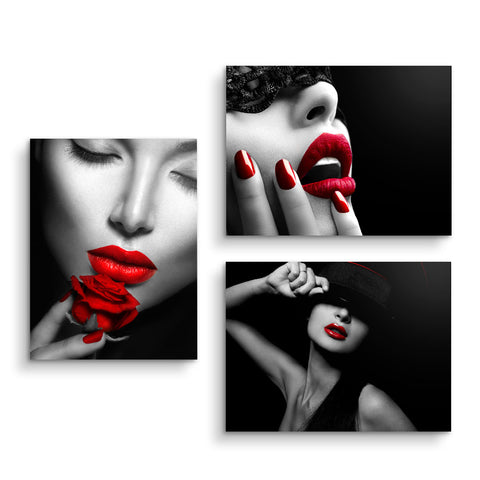 Wandbild Bundle mit roten Lippen von ARTMIND