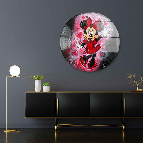 Wall mural as a vinyl record with Minnie Mouse by ArtMind