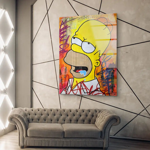 Tableau mural avec Homer Simpson en train de rêver