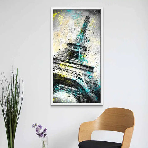 Wandbild mit buntem Eiffelturm von ARTMIND