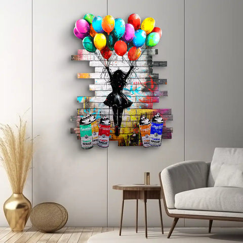 Tableau mural - Flying Girl Ballon