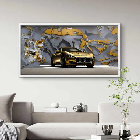 Wandbild Graffiti Dreamcars Gold Maserati von ArtMind