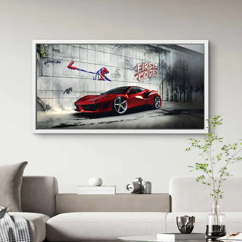 Wandbild mit Ferrari in rot von ArtMind