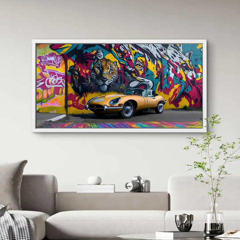 Wandbild Graffiti Dreamcars Jaguar etyp von ArtMind