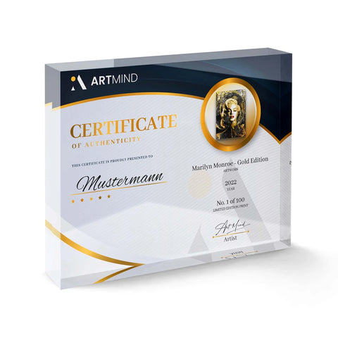 Marilyn Monroe Gold - Certificat d'authenticité en édition limitée d'ArtMind